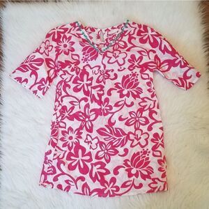 Mini Boden Pink White Cotton Dress